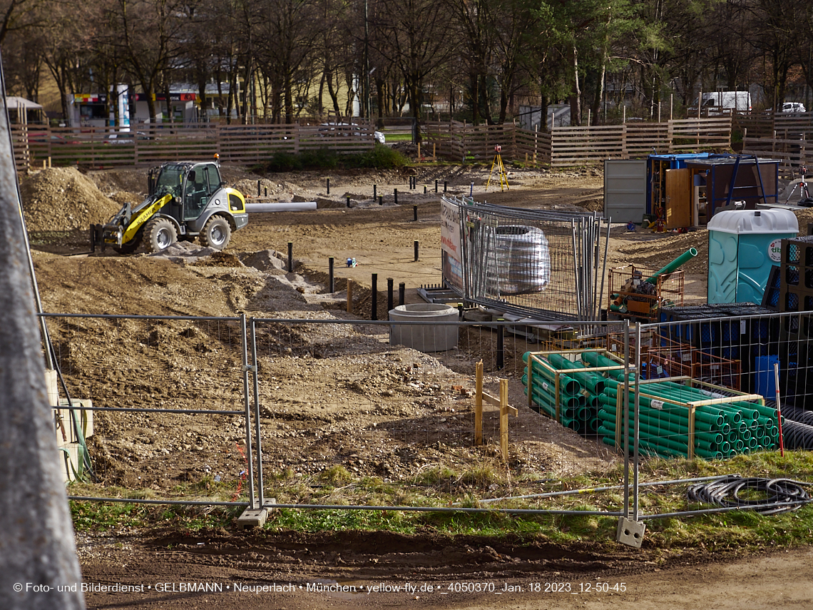 18.01.2023 - Baustelle an der Quiddestraße Haus für Kinder in Neuperlach